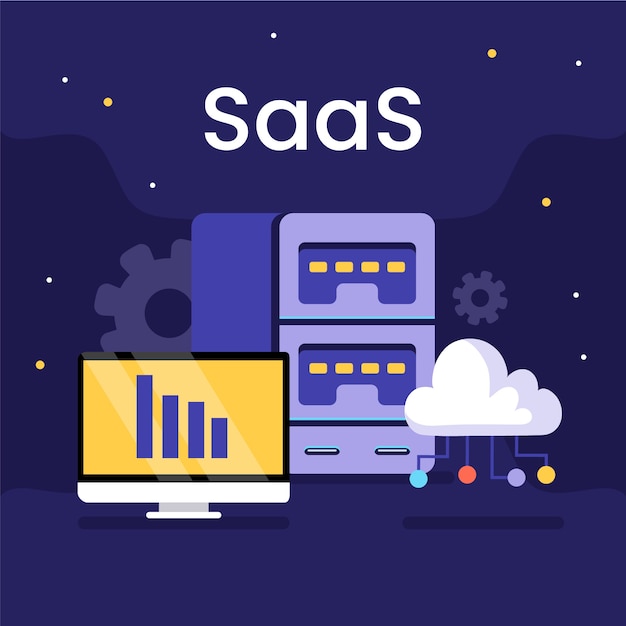 Ilustración de saas de diseño plano dibujado a mano