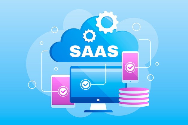 Ilustración de saas de tecnología abstracta