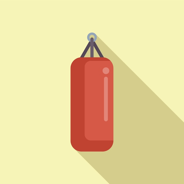Ilustración de saco de boxeo rojo sobre fondo amarillo