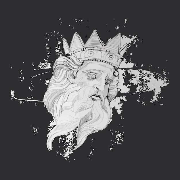 Ilustración sagrada mística mágica en estilo de grabado retro vintage