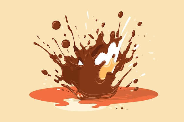 Ilustración de salpicaduras de chocolate