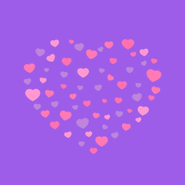 Ilustración de salpicaduras de confeti rosa en forma de corazón