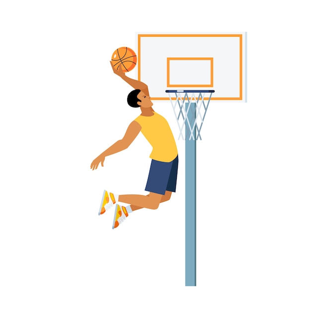 Ilustración de salto de baloncesto