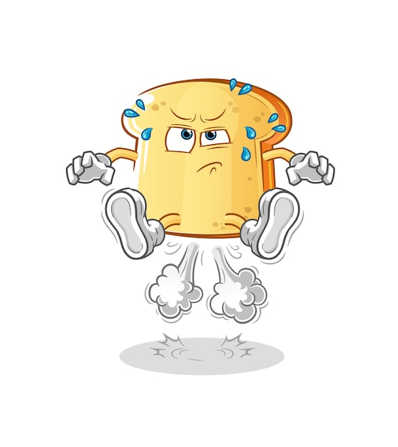 Ilustración de salto de pedo de pan blanco. vector de personaje
