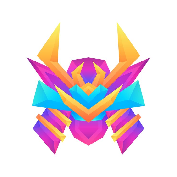 Vector ilustración de samurai degradado colorido