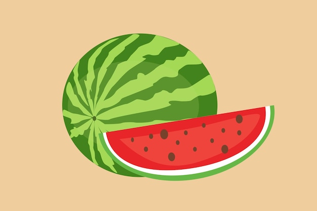 Ilustración de sandía fresca orgánica lista para cosechar