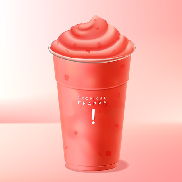 Ilustración de sandía o fresa Frappe o batido