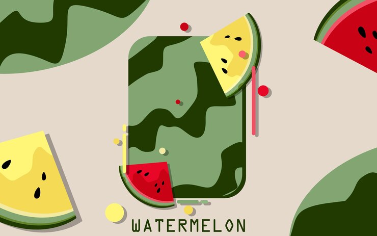 Vector ilustración de sandía de verano para fondo de escritorio y póster listo para imprimir