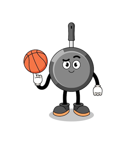 Ilustración de sartén como jugador de baloncesto