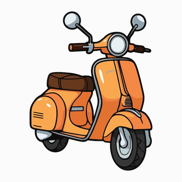 Ilustración de un scooter retro naranja