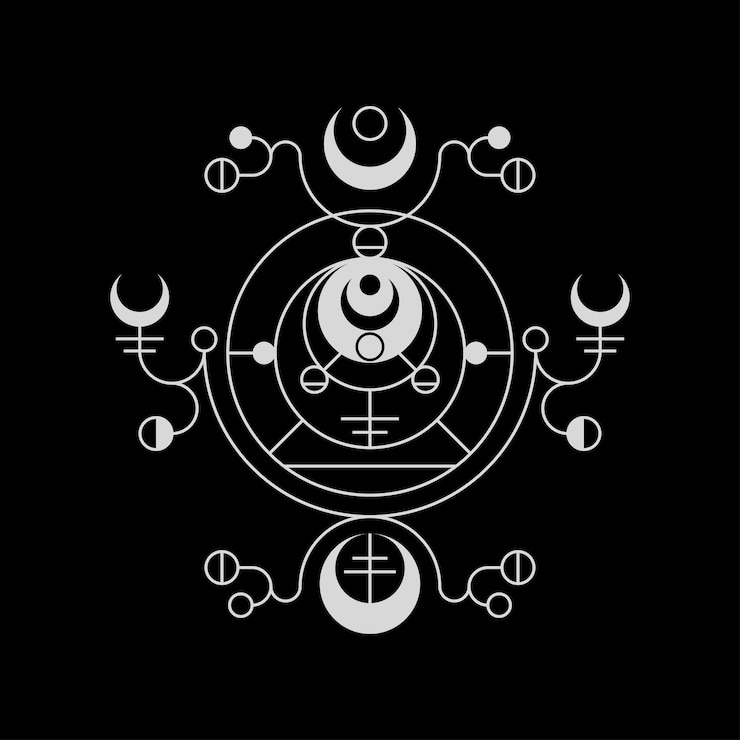 Vector ilustración scorpion moon line style para prendas de vestir de mercancías u otros
