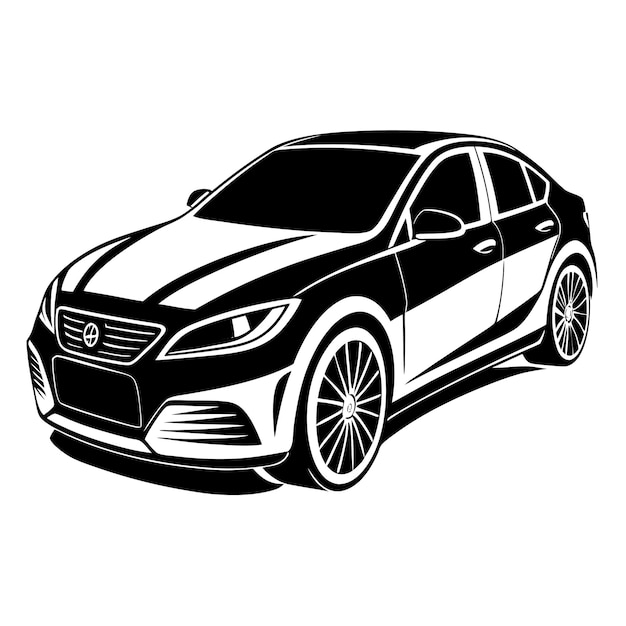 Ilustración del sedán negro elegante
