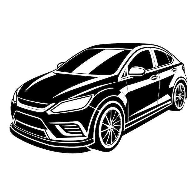 Ilustración del sedán negro elegante