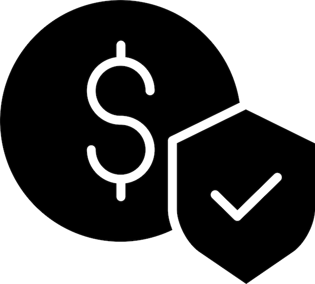 Ilustración de seguridad financiera sólida y vectorial de glifos