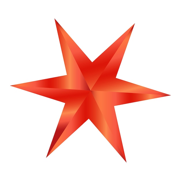 Ilustración de seis estrellas de extremo Icono de estrella minimalista Ilustración aislada sobre un fondo blanco