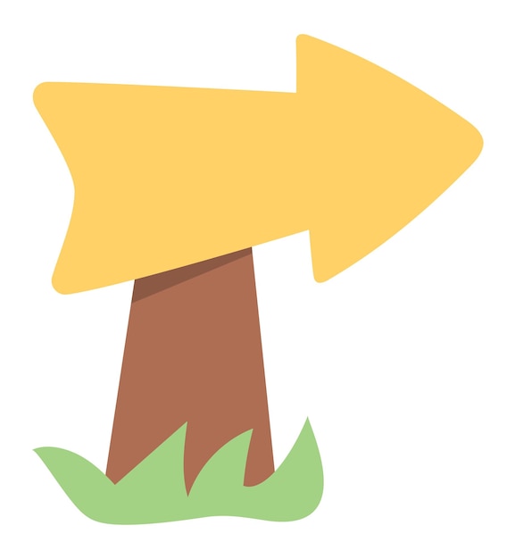 Ilustración de señal de dirección de carretera vectorial Puntero con flechas amarillas aisladas sobre fondo blanco