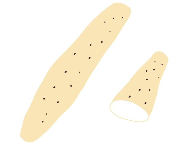 Ilustración sencilla de comida larga ingredientes japoneses