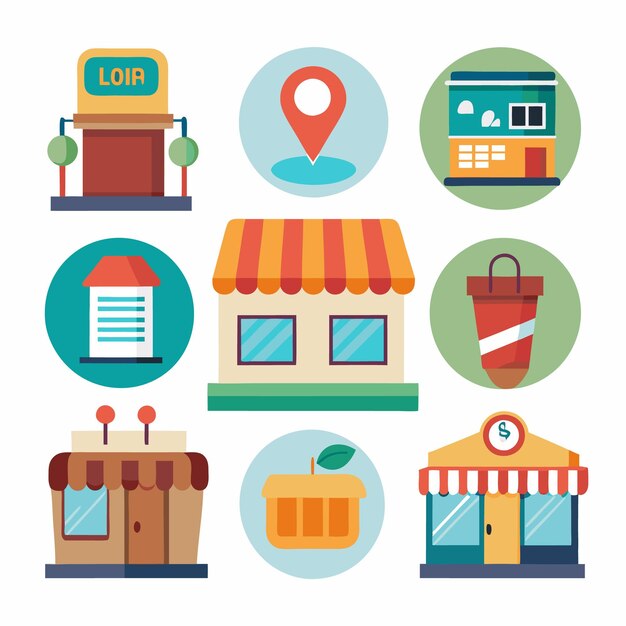 Ilustración sencilla del diseño de la tienda