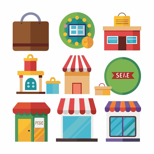 Ilustración sencilla del diseño de la tienda