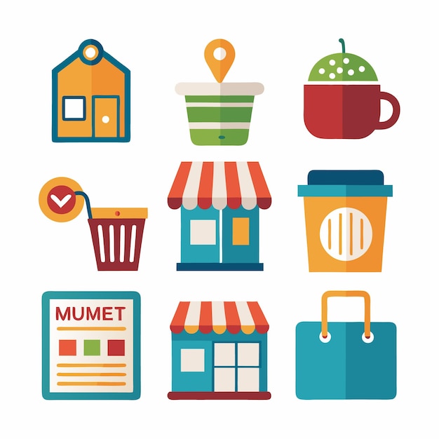 Ilustración sencilla del diseño de la tienda