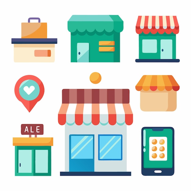 Ilustración sencilla del diseño de la tienda