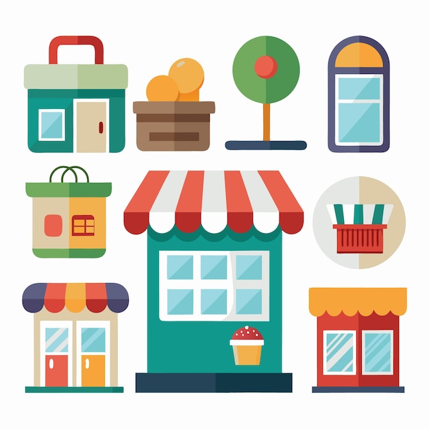 Ilustración sencilla del diseño de la tienda