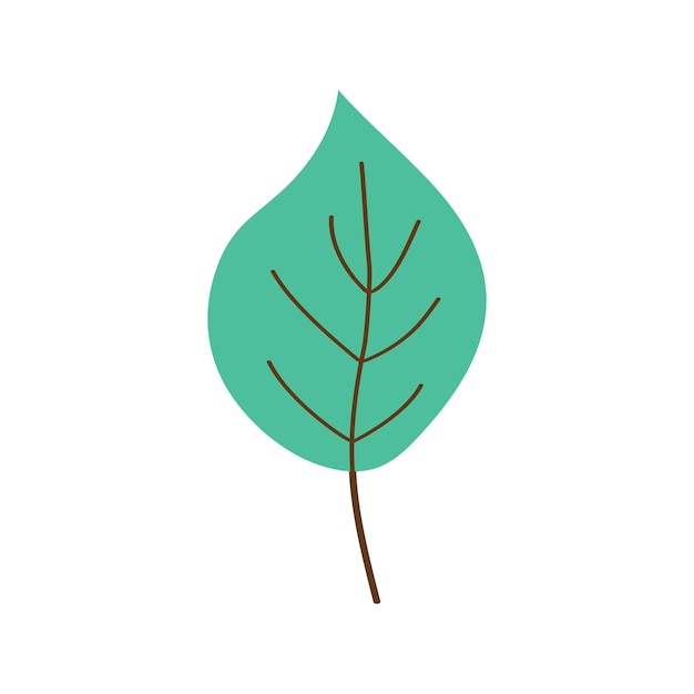 Ilustración sencilla de la hoja verde