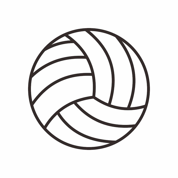 Ilustración sencilla del icono del voleibol en estilo de contorno