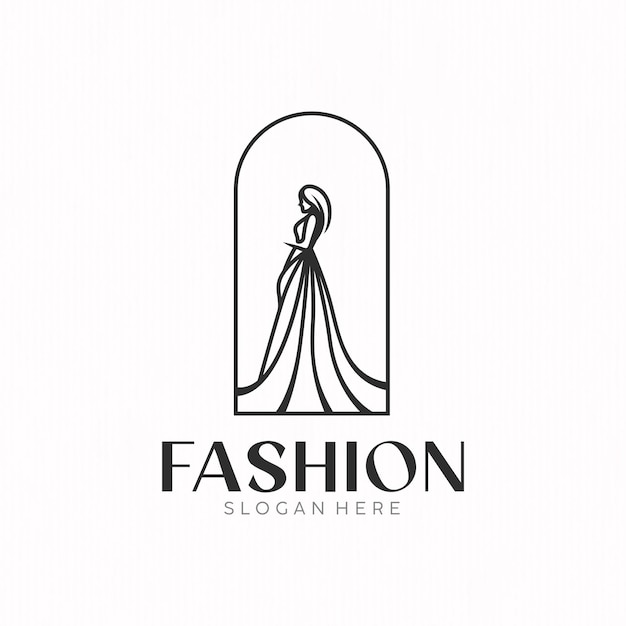 Ilustración sencilla del logotipo de una empresa de moda