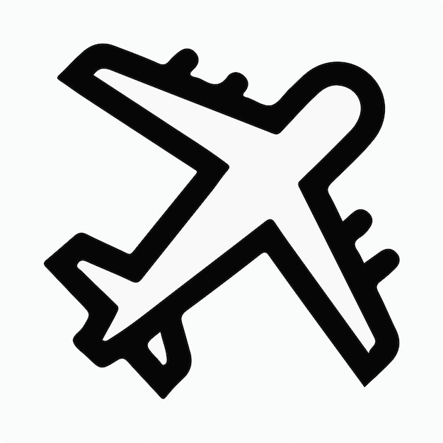 Ilustración sencilla del logotipo del icono de los aviones