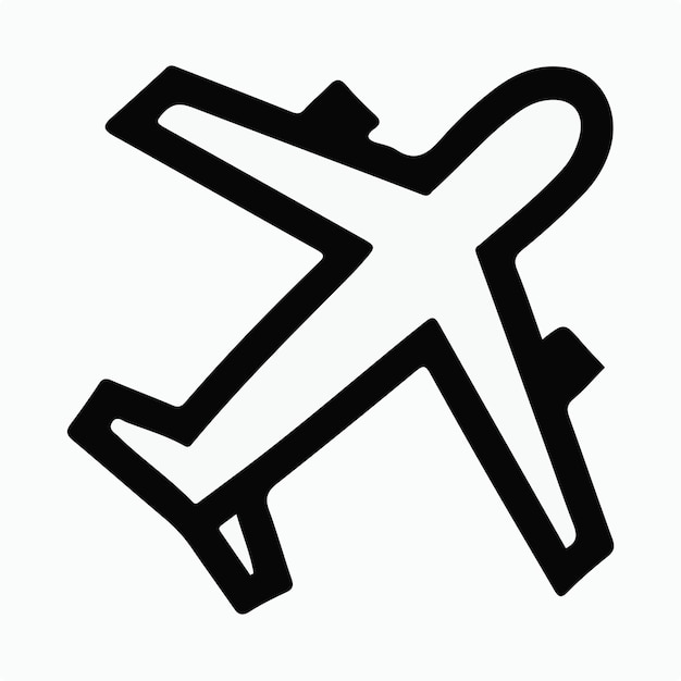 Ilustración sencilla del logotipo del icono de los aviones