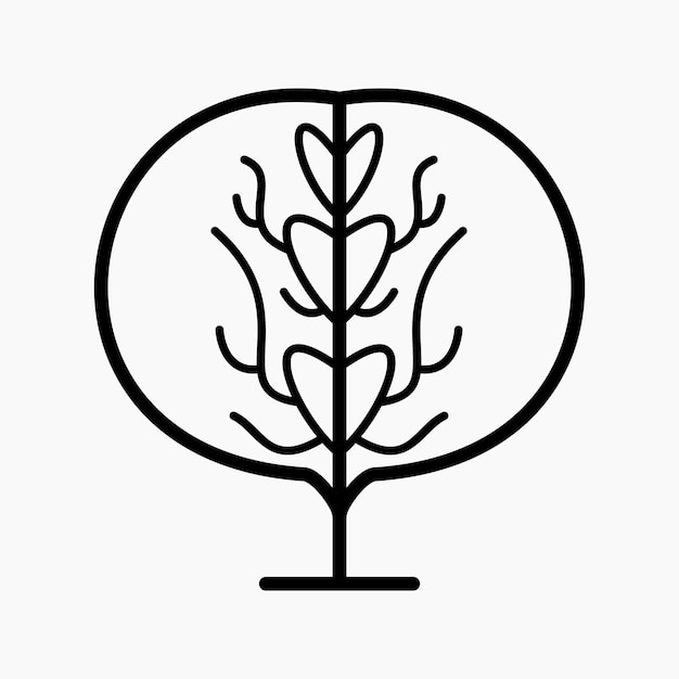 Ilustración sencilla y minimalista del árbol