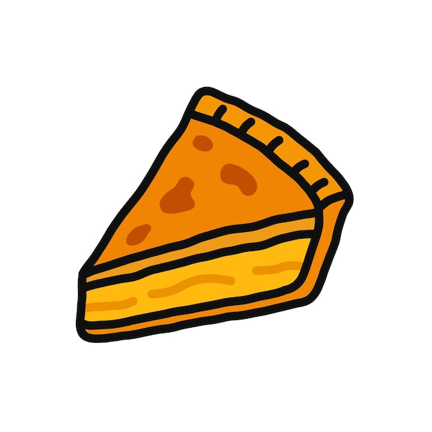 Ilustración sencilla de una rebanada de pastel dibujada a mano