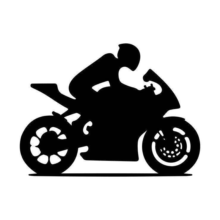 Ilustración sencilla de la silueta de una motocicleta