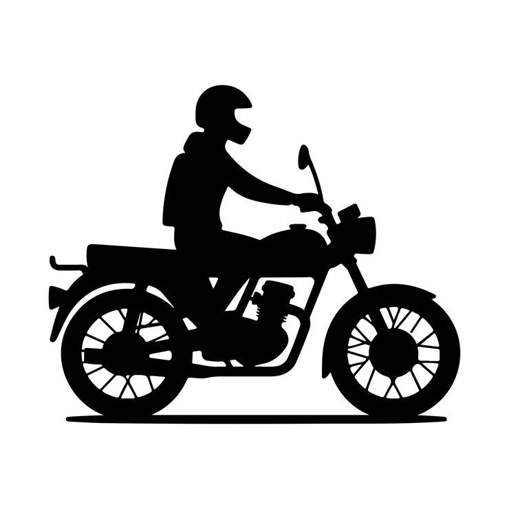 Ilustración sencilla de la silueta de una motocicleta