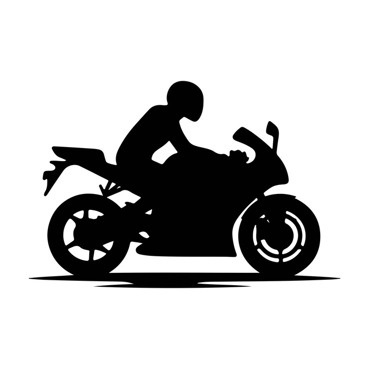Ilustración sencilla de la silueta de una motocicleta