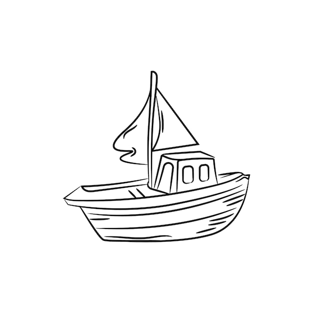 Ilustración sencilla de un velero dibujado a mano