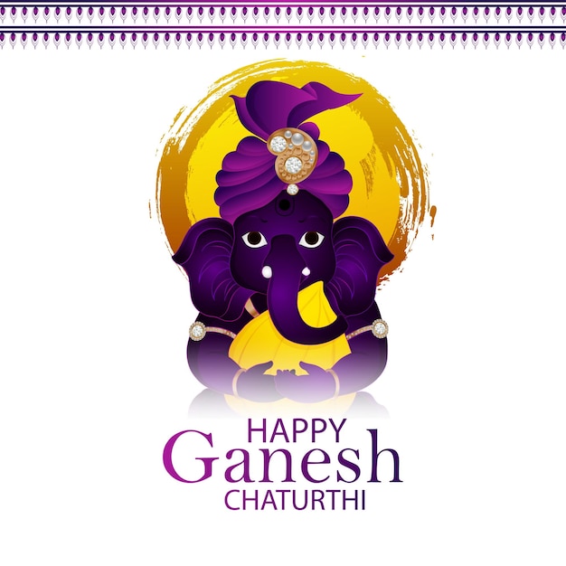 Ilustración del señor Ganpati para el feliz Ganesh Chaturthi
