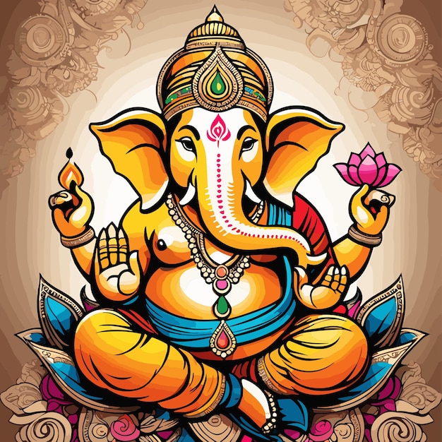 Ilustración del señor Ganpati vectorial para el festival Ganesh Chaturthi de la India