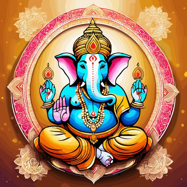 Ilustración del señor Ganpati vectorial para el festival Ganesh Chaturthi de la India