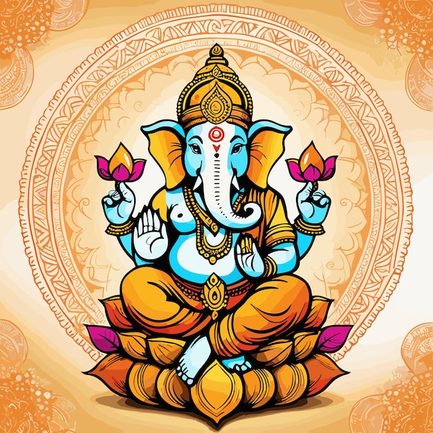 Ilustración del señor Ganpati vectorial para el festival Ganesh Chaturthi de la India