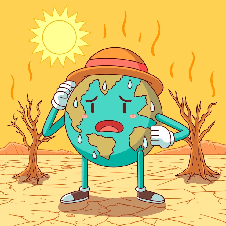 Vector ilustración de la sequía dibujada a mano