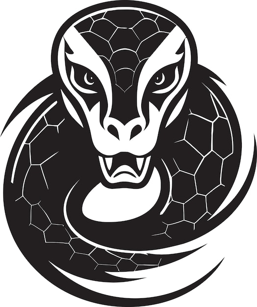 Vector ilustración de la serpiente vectorial de la mamba negra nocturna