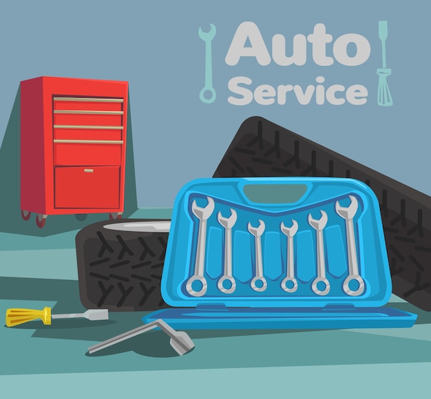 Vector ilustración de servicio de coche