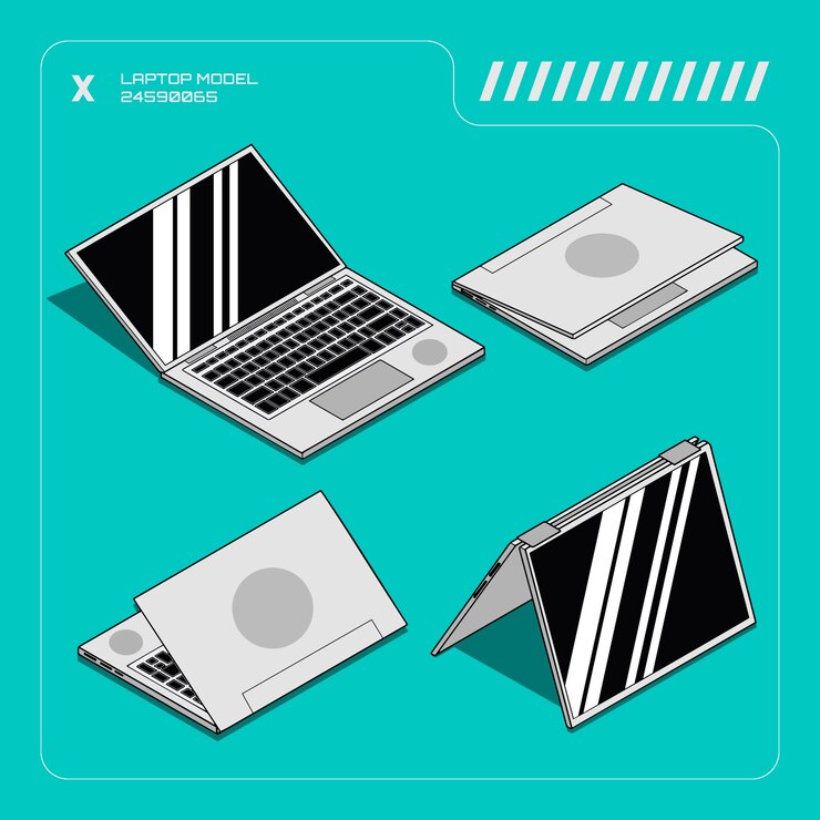 Vector ilustración del servicio de tecnología de portátiles