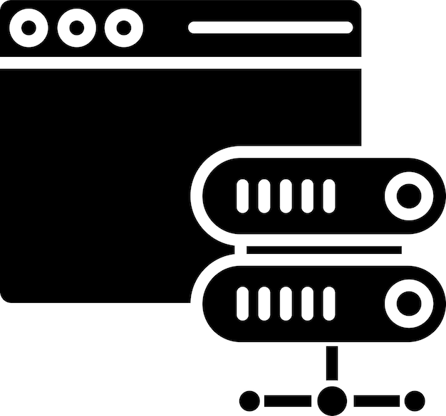 Ilustración del servidor web sólido y del vector de glifos