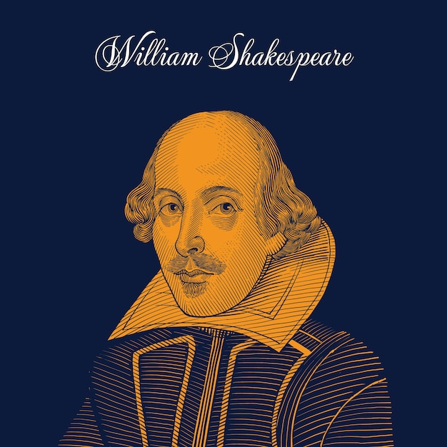 Vector ilustración de shakespeare dibujada a mano