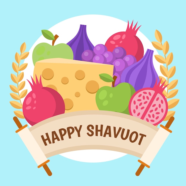 Ilustración de shavuot de diseño plano