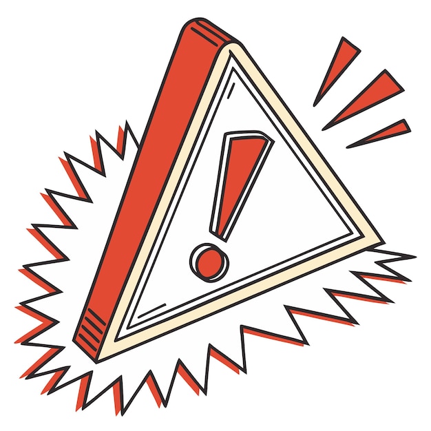 Ilustración del signo de atención de alerta del icono de exclamación