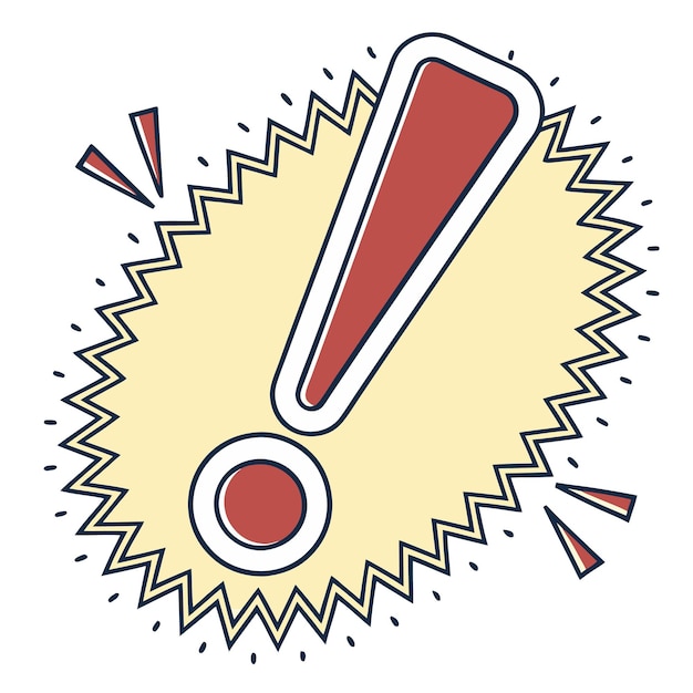 Ilustración del signo de atención de alerta del icono de exclamación